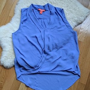 Wrap style sleeveless blouse